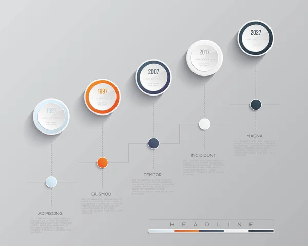 Plantilla de infografía vectorial. Concepto de negocio con 5 opciones. Para contenido, diagrama, diagrama de flujo, pasos, partes, infografías de la línea de tiempo, diseño del flujo de trabajo, gráfico . — Archivo Imágenes Vectoriales