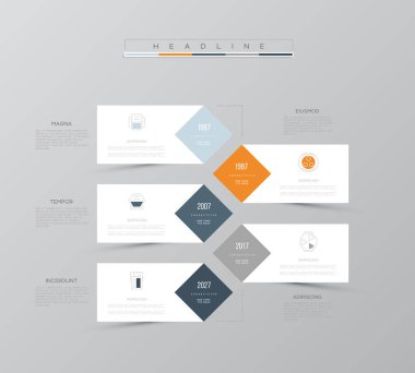 Vektör Infographic şablonu. İş kavramı 5 seçeneği ile. İçerik, diyagram, akış şeması, adımları, parçalar, zaman çizelgesi infographics, iş akışı düzen, grafik için.