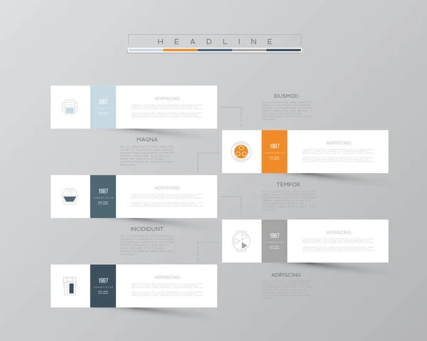 Plantilla de infografía vectorial. Concepto de negocio con 5 opciones. Para contenido, diagrama, diagrama de flujo, pasos, partes, infografías de la línea de tiempo, diseño del flujo de trabajo, gráfico . — Archivo Imágenes Vectoriales