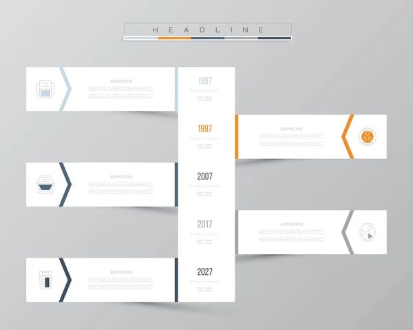 वेक्टर इन्फोग्राफिक टेम्पलेट. 5 विकल्पों के साथ व्यापार अवधारणा। सामग्री, आरेख, फ्लोचार्ट, चरणों, भागों, समयरेखा इन्फोग्राफिक्स, कार्यप्रवाह लेआउट, चार्ट के लिए . — स्टॉक वेक्टर