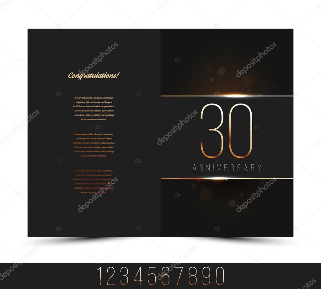 Anniversary invitation/greeting card template. Vector illustration.