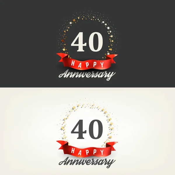 40年快乐的周年纪念横幅。矢量插图. — 图库矢量图片