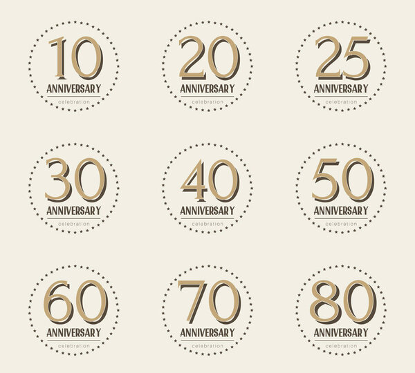 Векторный набор юбилейных символов. Коллекция юбилейного логотипа
.