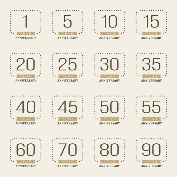 Векторный набор юбилейных символов. Коллекция юбилейного логотипа
.