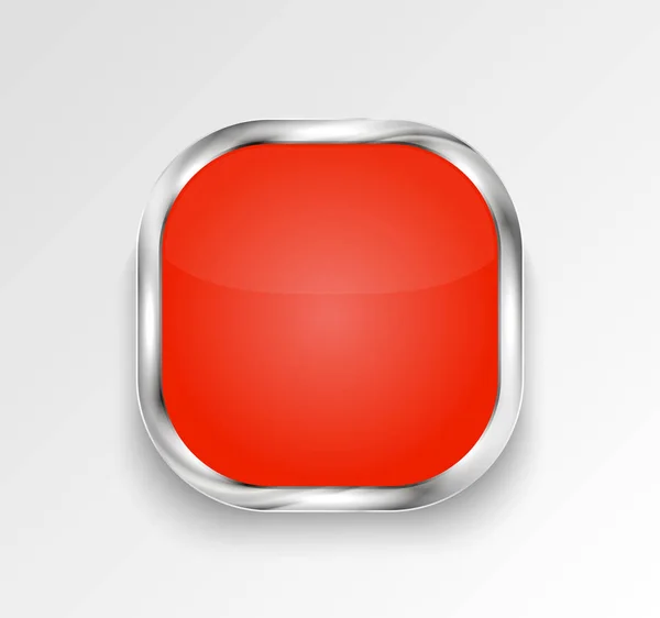Red glossy button or banner. — Stock Vector