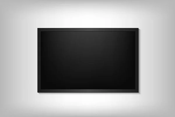 Realistické televizní obrazovky. Moderní stylový panel lcd, led typu. Velký počítačový monitor zobrazit maketa. Šablona prázdné televize. Grafický design prvek pro katalog, webové stránky, jako vzorovou. — Stockový vektor