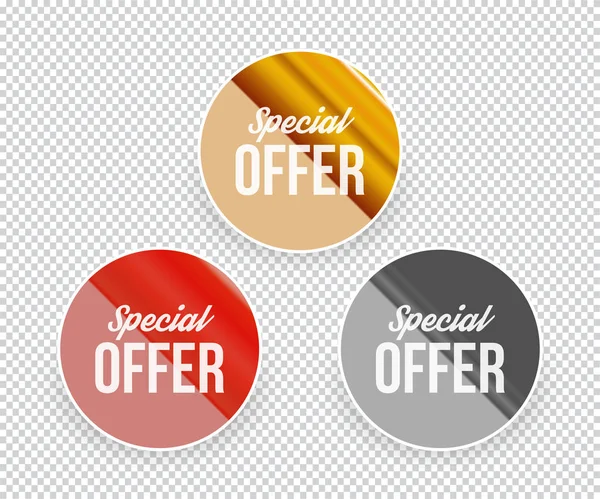 Special offer banners (red, gold, black). — Stock Vector
