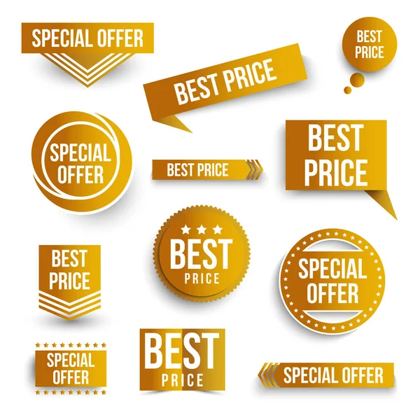 Set de oferta especial de color y mejores banners de precio . — Vector de stock