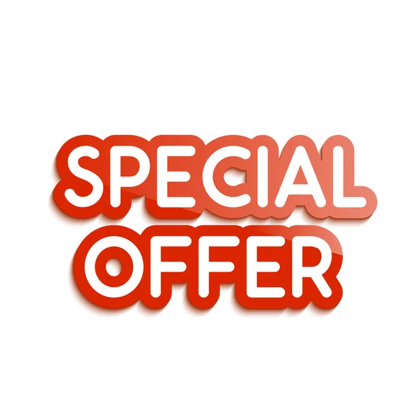 Special offer red colored banner on white background. — Stock Vector
