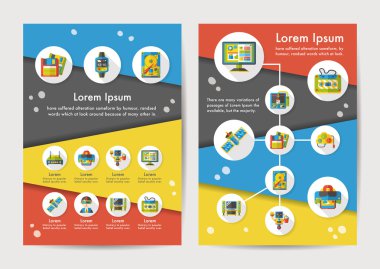 Uzun gölge ile eps10 teknoloji Icons set