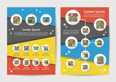 Uzun gölge ile eps10 mağaza Icons set