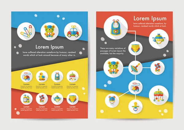 Baby-iconen set met lange schaduw, eps10 — Stockvector