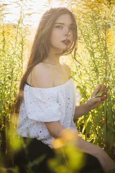 Chica joven en el campo — Foto de Stock