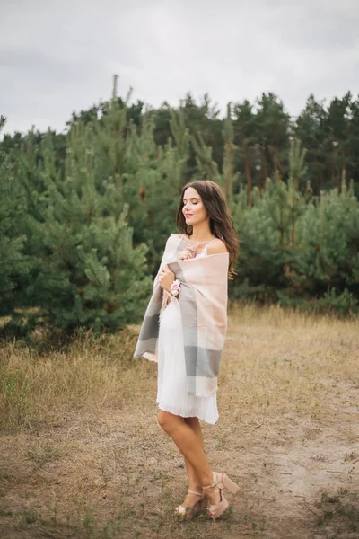 Beautiful Pregnant Girl Park — Stock Photo, Image