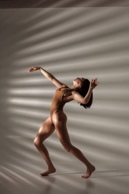 Genç güzel kız yoga egzersizleri yapıyor.