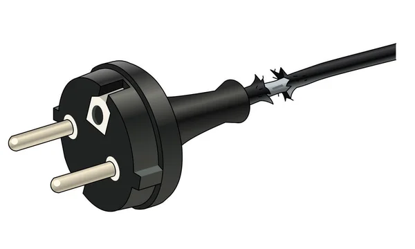 Hasarlı güç kablo ve fiş