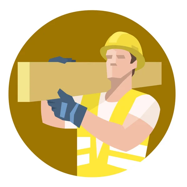 Ağır ahşap tahta omzunda taşıyan Oluşturucusu marangoz