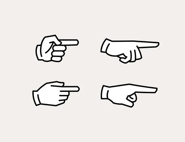 Pointant des icônes vectorielles main — Image vectorielle