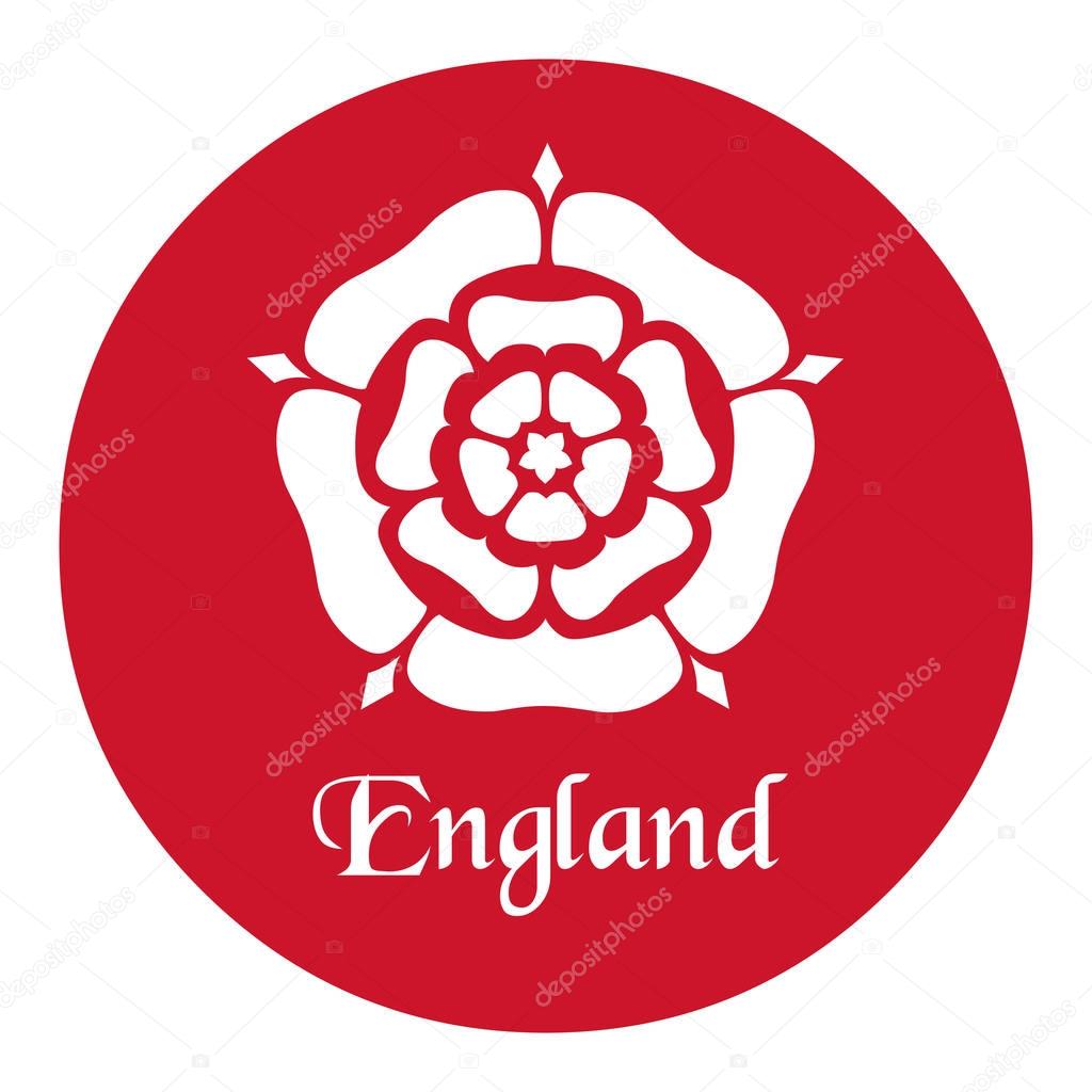 England emblem with the Tudor Rose on red