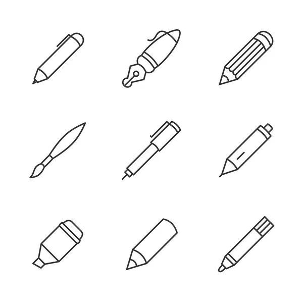 Skrivverktyg beskriva ikoner — Stock vektor