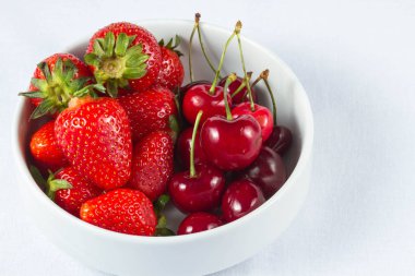 çilek, kiraz, çilek, meyve, arka plan, tatlı, sulu, kırmızı