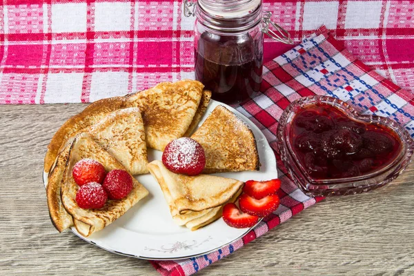 Panquecas, comida, fundo, pastelaria, café da manhã, fresco — Fotografia de Stock