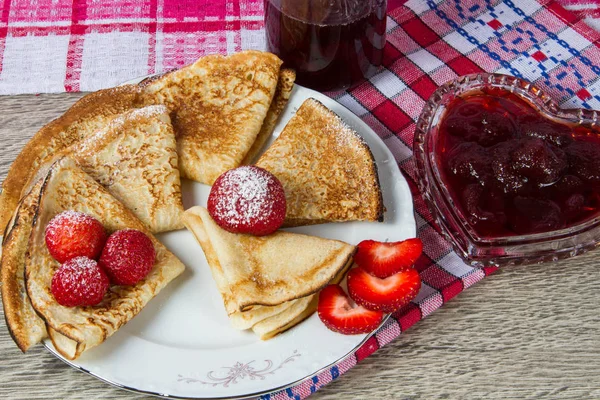 Panquecas, comida, fundo, pastelaria, café da manhã, fresco — Fotografia de Stock