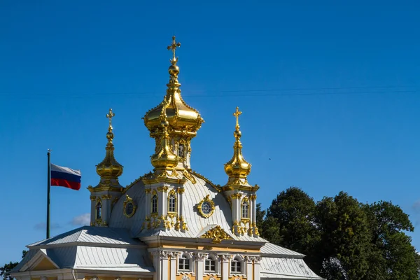 Rusia. San Petersburgo. Peterhof. 25 mayo 2016 El Palacio. Fuentes. Un parque . — Foto de Stock