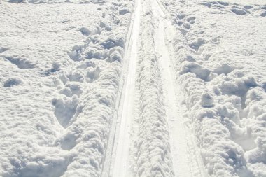 kayak, kış, kar, ayak izleri, kapak, karlı