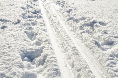 kayak, kış, kar, ayak izleri, kapak, karlı