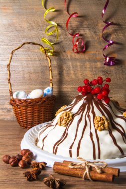 Pasta, gıda, beyaz, süslü, tatil, arka plan,