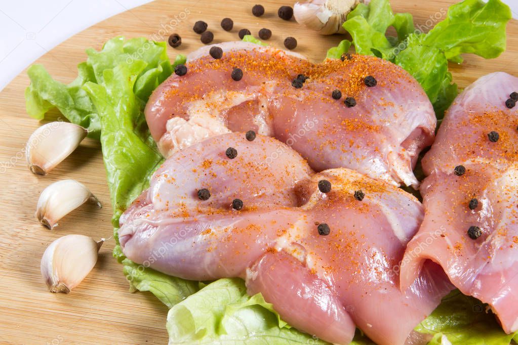Meat, chicken, food, poultry, diet, greens, food — Stock Photo © valerapg55 146657835