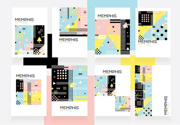 Set van Memphis stijl patronen — Stockvector