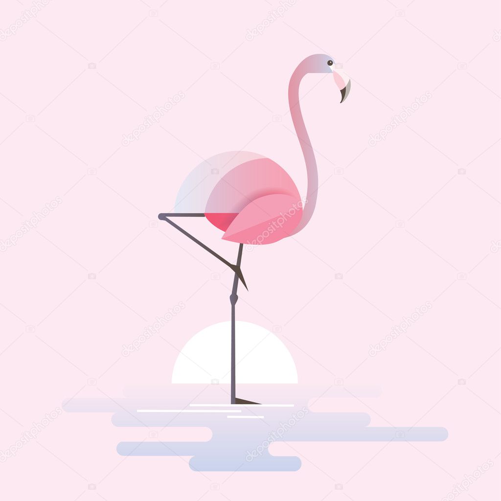 Standing pink flamingo 