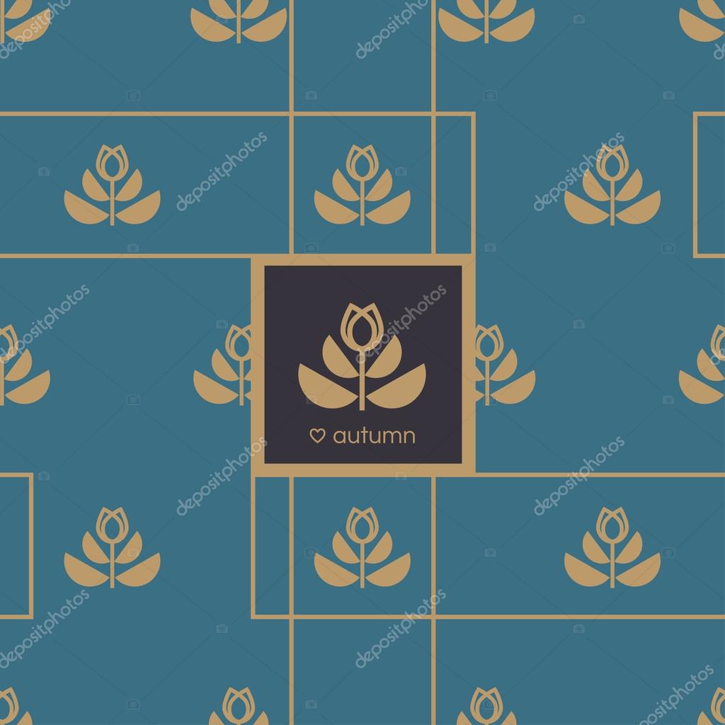 Elegant autumn leaves icons on blue background