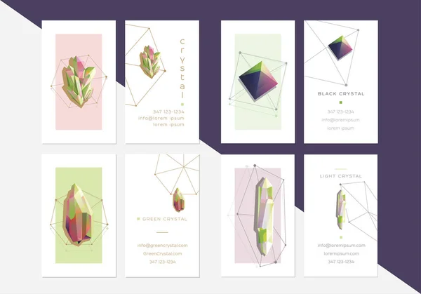 Modelos de cartões de cristal coleção —  Vetores de Stock