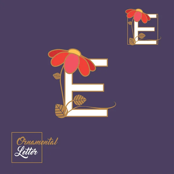 Διακοσμητικά floral γράμμα E — Διανυσματικό Αρχείο