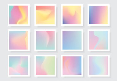 Holographic gradient collection clipart