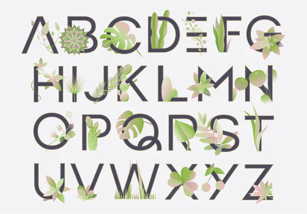 Lettres alphabet printemps — Image vectorielle