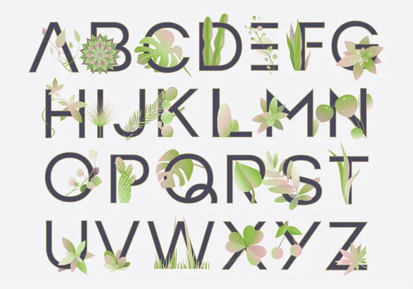 Letras del alfabeto de primavera — Vector de stock