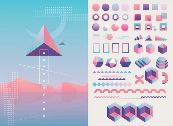 Collection of shapes and lines Royalty Free Stock Illustrations