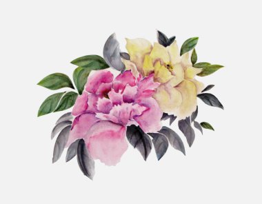 suluboya çiçek illüstrasyonu.