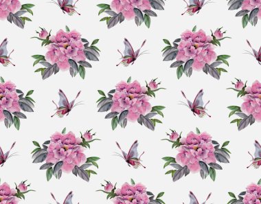 suluboya çiçek seamless modeli. 