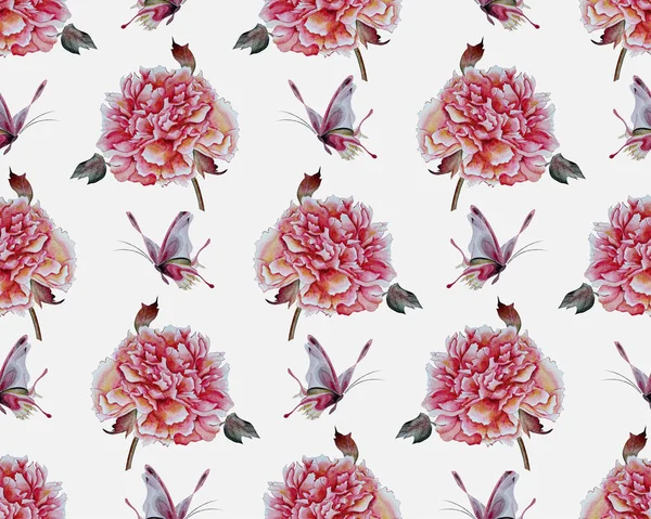 수채화 꽃 원활한 패턴. — 스톡 사진