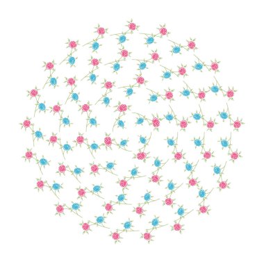 çiçek yuvarlak desenli.