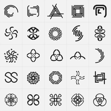 Vektör geometrik Amblemler.