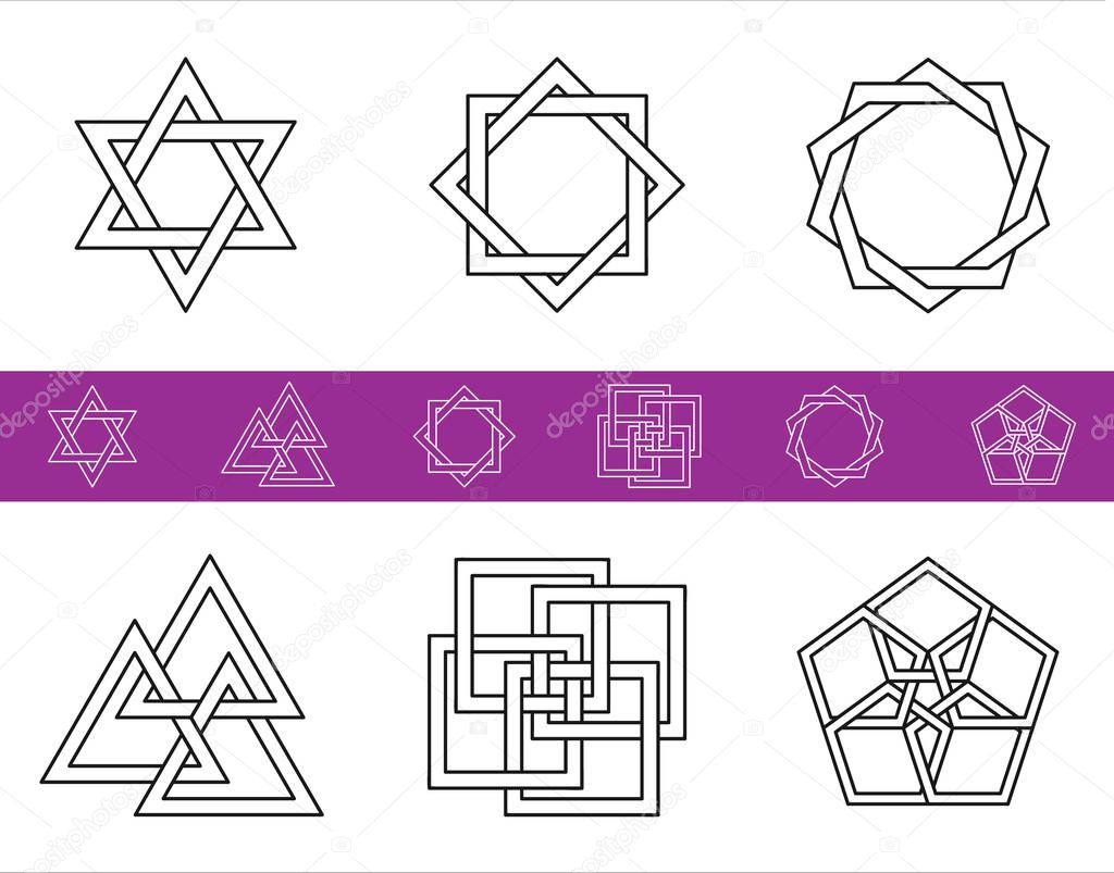 Vector geometric symbols.