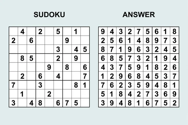 Sudoku vectorial con respuesta 43 . — Vector de stock