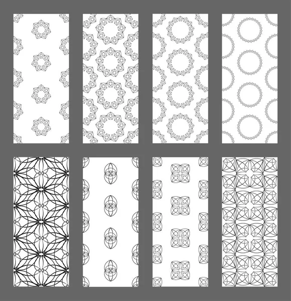 Set van geometrische naadloze patronen. — Stockvector
