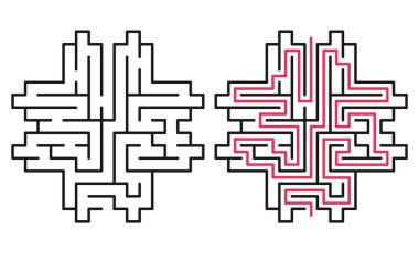 Soyut labirent / labirent ile giriş ve çıkış.